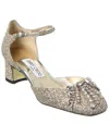 Jimmy Choo Decollete In Glittered Fabric In Gold