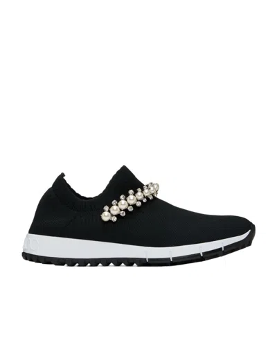 Jimmy Choo Verona Crystal-embellished Sneakers In Black