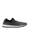 Jimmy Choo Verona Crystal Embellished Slip-on Sneakers In Black