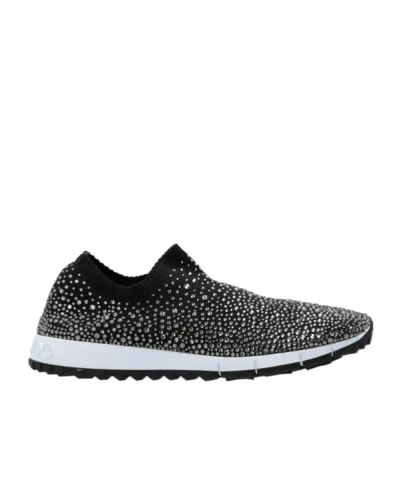 Jimmy Choo Verona Crystal-embellished Sneakers In Black