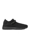 Jimmy Choo Verona Knit Crystal-strap Trainer Sneakers In Black