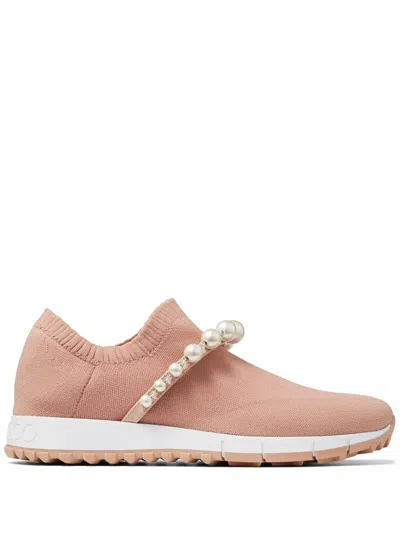 Jimmy Choo Verona Knitted Slip-on Sneakers In Pink
