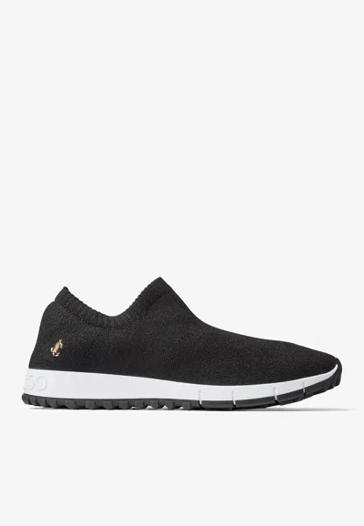 Jimmy Choo Verona Slip-on Knit Sneakers In Black