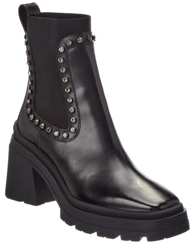 Jimmy Choo Veronique 80 Crystal-embellished Leather Chelsea Boots In Black