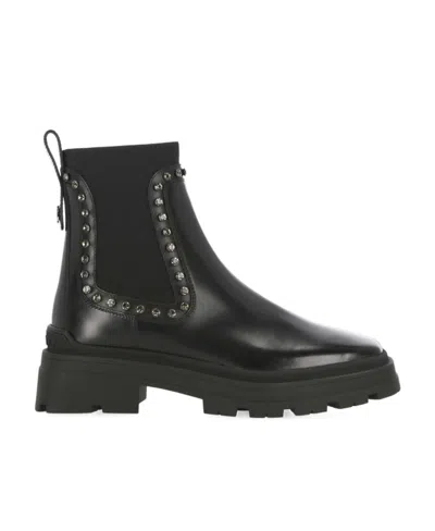 Jimmy Choo Veronique Crystal-embellished Leather Boots In Black