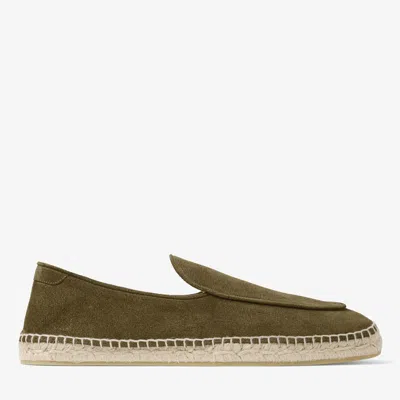Jimmy Choo Vine Velvet-effect Espadrilles In Green