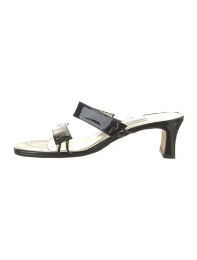 Pre-owned Jimmy Choo Vintage Patent Leather Slides In Black