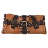 Jimmy Choo Vintage Studded Shoulder Bags In Brown Leather In Brown