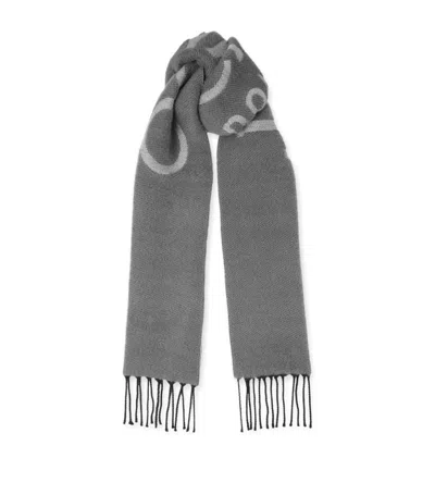 Jimmy Choo Virgin Wool Sema Scarf In Grey
