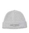 Jimmy Choo Virgin Wool Yuki Beanie In Grey