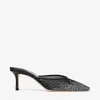 Jimmy Choo Vivi 65 Mesh Embellished Mules In Black