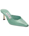 Jimmy Choo Vivi 65 Embellished Lizard-effect Leather Mules