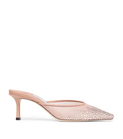 JIMMY CHOO VIVI 65 MESH EMBELLISHED MULES