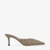 Jimmy Choo Ostrich Leather Vivi Mules 65 In Neutral