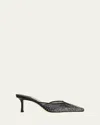 Jimmy Choo Vivi 65 Mesh Embellished Mules In Blacksmoke