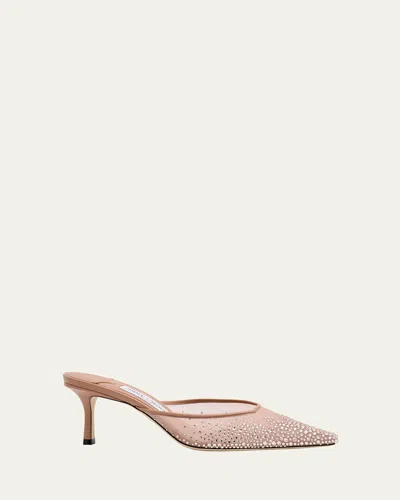 Jimmy Choo Vivi Crystal Mesh Mule Pumps In Pink