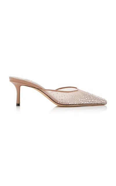 JIMMY CHOO VIVI CRYSTAL-MESH MULES
