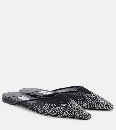 JIMMY CHOO VIVI EMBELLISHED MESH MULES