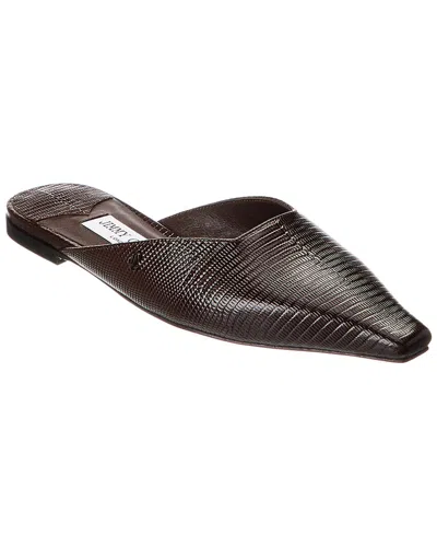 Jimmy Choo Vivi Leather Flat In Brown