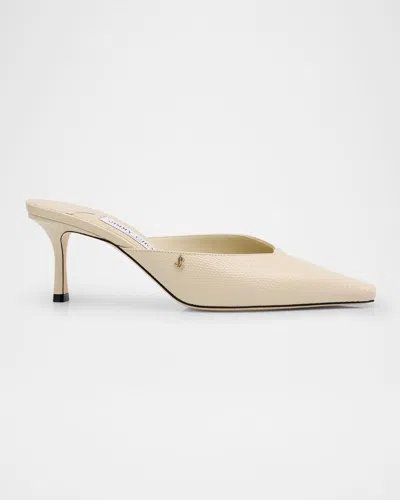 Jimmy Choo Sand Leather Vivi 65 Mules In Bamboo