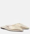 Jimmy Choo Pantoletten Vivi Aus Metallic-leder In Ivory