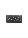 Jimmy Choo Star Embellished Fold-over Wallets In Black