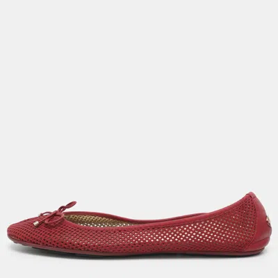 Pre-owned Jimmy Choo Walsh Lattice Size 40 Red Leather Ballet Flats