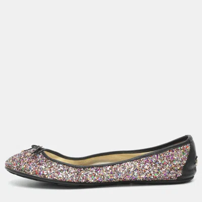 Pre-owned Jimmy Choo Walsh Size 43 Multicolor Glitter Ballet Flats