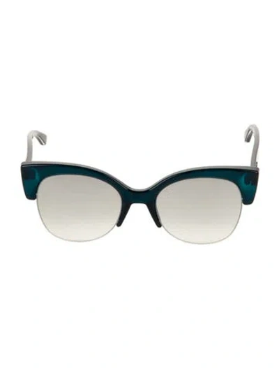 Pre-owned Jimmy Choo Wayfarer Tinted Sunglasses In Blue