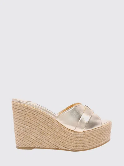 Jimmy Choo Leda Wedge Muldes In Gold
