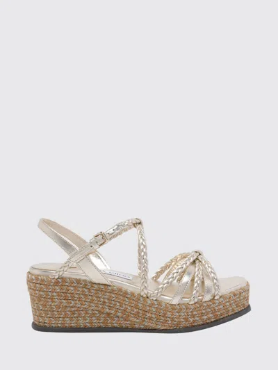 Jimmy Choo Wedge Shoes Woman Color Gold In Multi