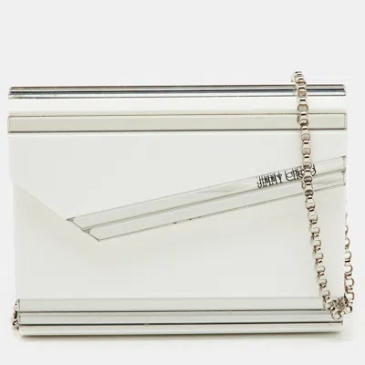 Pre-owned Jimmy Choo White Acrylic Perspex Candy Chain Clutch