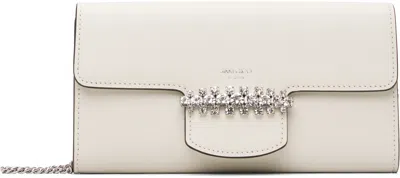 Jimmy Choo White Bing Wallet Chain Bag