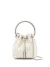 Jimmy Choo Bon Bon Bucket Bag In White