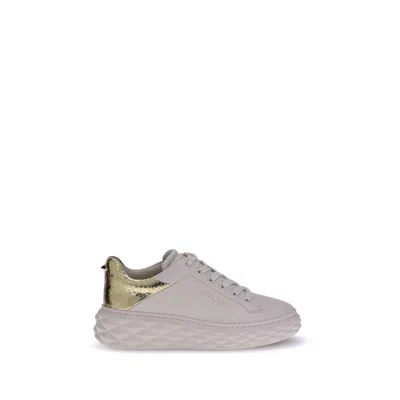 JIMMY CHOO WHITE CALF LEATHER BOS TAURUS CHUNKY SNEAKERS