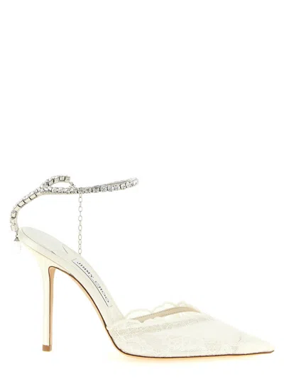 Jimmy Choo White Embellished Pumps In Multi