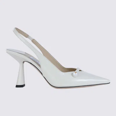 JIMMY CHOO WHITE LEATHER AMITA PUMPS