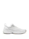 Jimmy Choo Diamond Run Leather Mesh Sneakers Pull Tab In White
