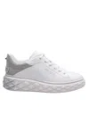 Jimmy Choo Low Top Leather Sneakers With Metallic Heel In White