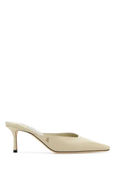 Jimmy Choo White Leather Heels