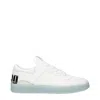 Jimmy Choo White Leather Low Top Men's Sneakers In White