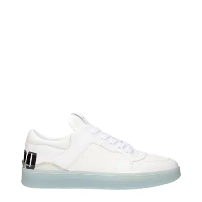 Jimmy Choo White Leather Low Top Men's Sneakers