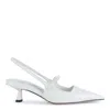 Jimmy Choo Chic Kitten Heel Pointed Toe Pumps In White