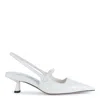 Jimmy Choo Chic Kitten Heel Pointed Toe Pumps In White