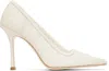 Jimmy Choo Stiletto Heel Pumps Square Toe In Ivory/ivory