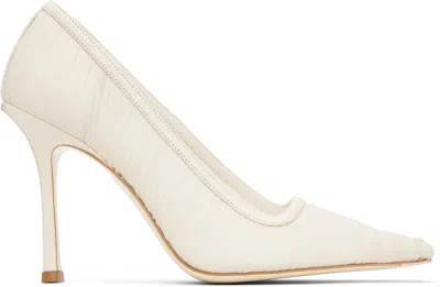 JIMMY CHOO WHITE LOTTA 100 HEELS