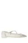 Jimmy Choo Eleri Ballerina Shoes Featuring Mesh Panel In White