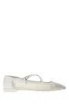Jimmy Choo White Mesh Eleri Ballerinas In Silver