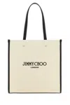 Jimmy Choo Medium Logo Tote Bag In White