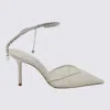 Jimmy Choo Saeda 100 Mesh Strap Pumps In Ivory/crystal